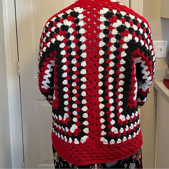 Cardigan Trending Crochet Hexagon Granny Oversized fit OS fits up to XL MENS - Picture 7 of 10